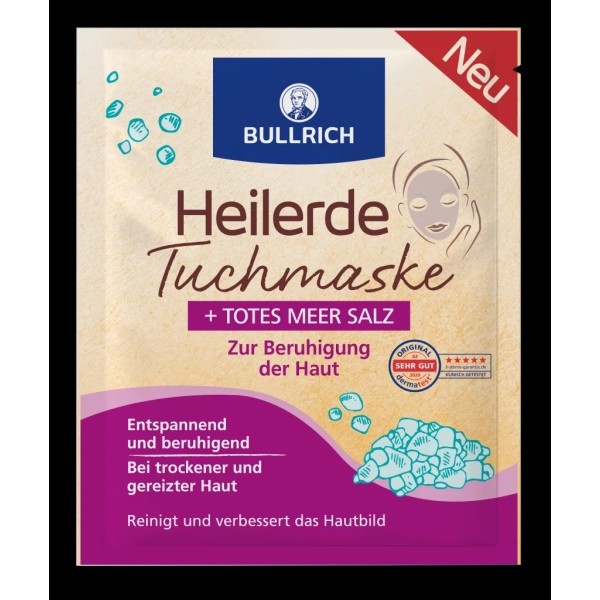 BULLRICH Heilerde Tuchmaske+Totes Meer Salz