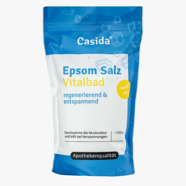 Hier sehen Sie den Artikel CASIDA Epsom Salz Vitalbad 1000 g aus der Kategorie Badezusätze und Zubehör. Dieser Artikel ist erhältlich bei pedro-shop.ch