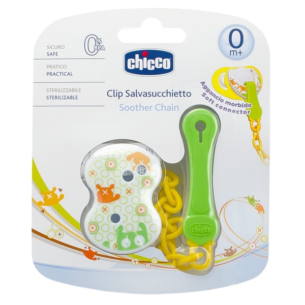 CHICCO Sauger-Clip mit Kette mixed colours 0m+