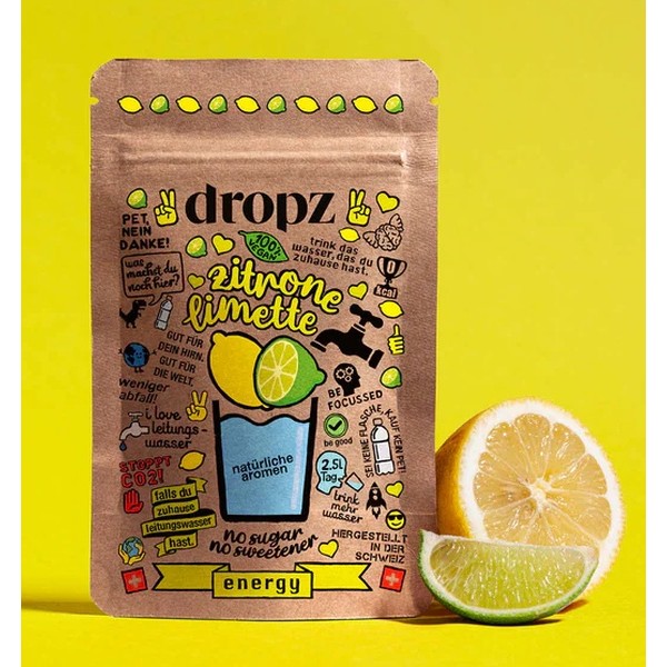 DROPZ Energy Zitrone/Limette mit Coffein 20 Stk.
