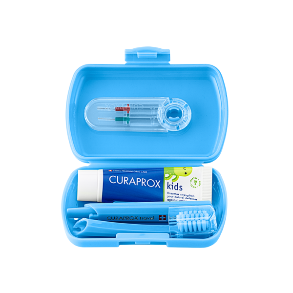 CURAPROX kids Travel Set blau Box