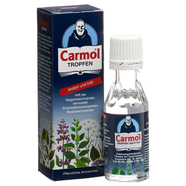 Hier sehen Sie den Artikel CARMOL Tropfen Fl 20 ml aus der Kategorie Arzneimittel der Liste D. Dieser Artikel ist erhältlich bei pedro-shop.ch