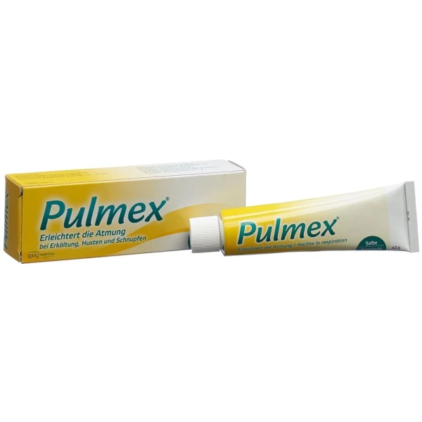 Hier sehen Sie den Artikel PULMEX Salbe Tb 40 g aus der Kategorie Arzneimittel der Liste D. Dieser Artikel ist erhältlich bei pedro-shop.ch