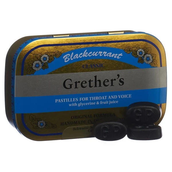 Hier sehen Sie den Artikel GRETHERS Blackcurrant Past Ds 110 g aus der Kategorie Bonbons für Hals und Rachen. Dieser Artikel ist erhältlich bei pedro-shop.ch