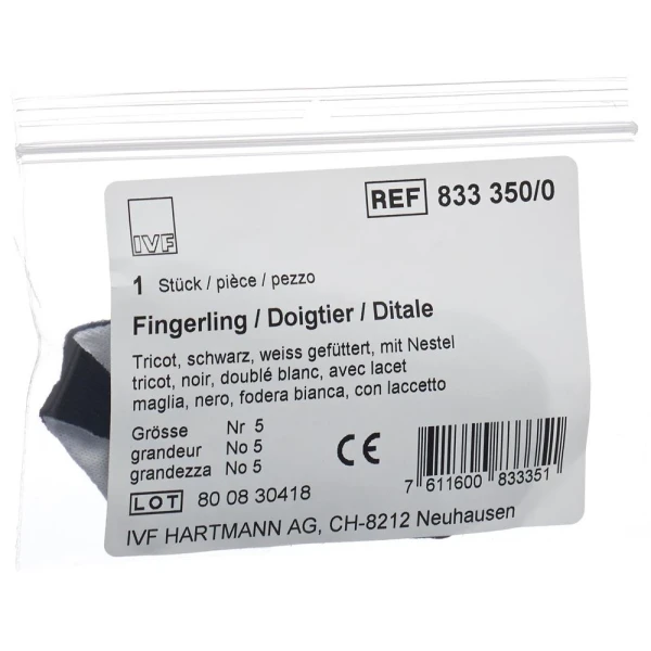IVF Fingerling Tricot Gr5 schwarz