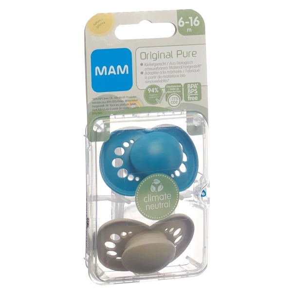 MAM Original Nuggi Pure Silikon 6-16m 2 Stk