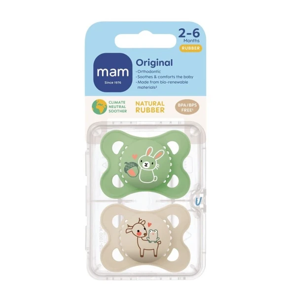 MAM Original Nuggi Pure Kautschuk 0-6m 2 Stk