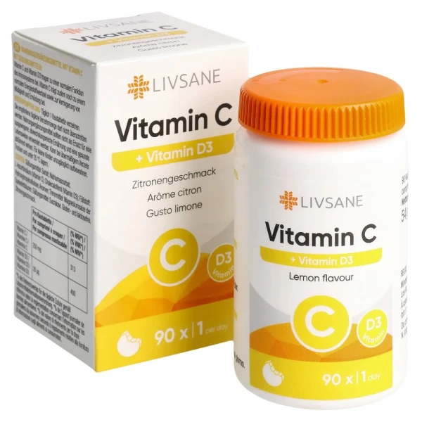 LIVSANE Vitamin C+D3 Kautabletten Ds 90 Stk