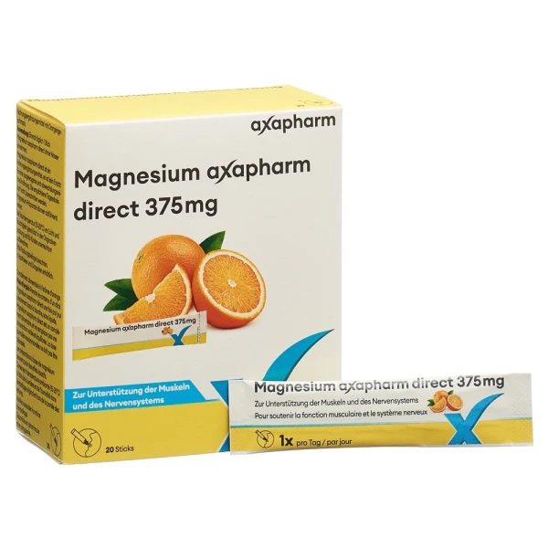 MAGNESIUM AXAPHARM direct Sticks 375 mg 20 Stk