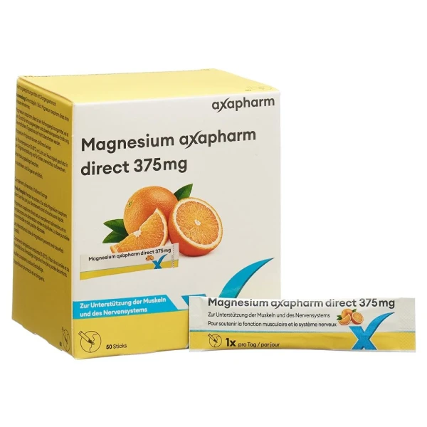 MAGNESIUM AXAPHARM direct Sticks 375 mg 50 Stk