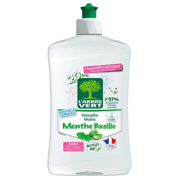 L'ARBRE VERT Geschirrspülmittel Minze Basil 500 ml