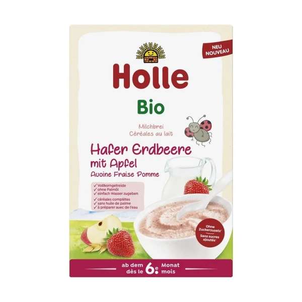 HOLLE Milchbrei Hafer Apfel Erdbeere Bio 250 g