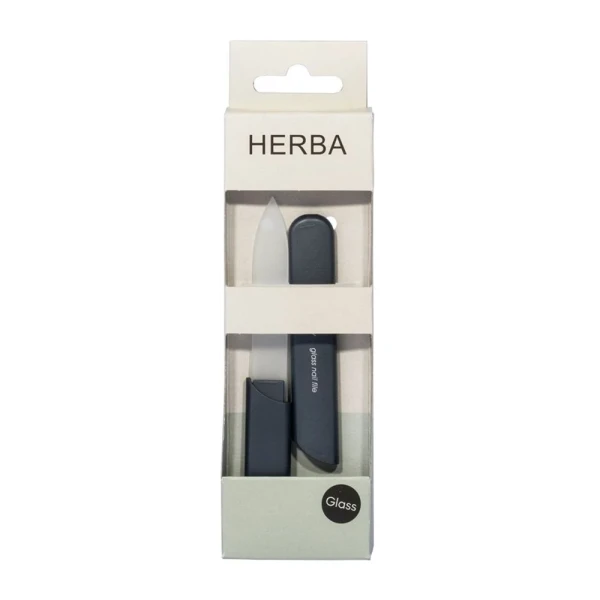 HERBA Glasnagelfeile mit Schutzkappe 13cm grafit