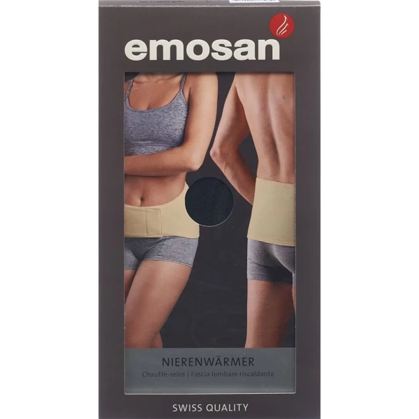 EMOSAN Ultra Nierenwärmer Velcro XL grau Swisstag