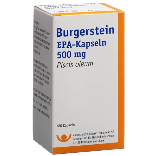 Hier sehen Sie den Artikel BURGERSTEIN EPA Kaps 500 mg Ds 180 Stk aus der Kategorie Arzneimittel der Liste D. Dieser Artikel ist erhältlich bei pedro-shop.ch