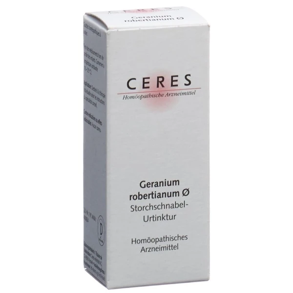 Hier sehen Sie den Artikel CERES Geranium robertianum Urtinkt Fl 20 ml aus der Kategorie Homöopathische Arzneimittel. Dieser Artikel ist erhältlich bei pedro-shop.ch