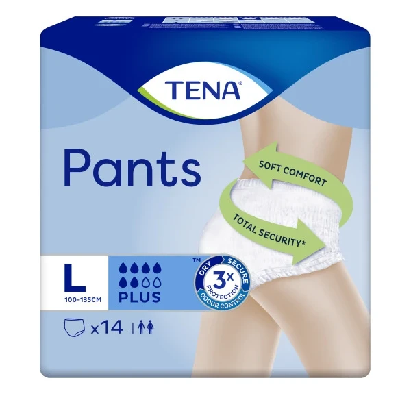 Hier sehen Sie den Artikel TENA Pants Plus L 100-135cm 14 Stk aus der Kategorie Inkontinenz Windelhosen. Dieser Artikel ist erhältlich bei pedro-shop.ch