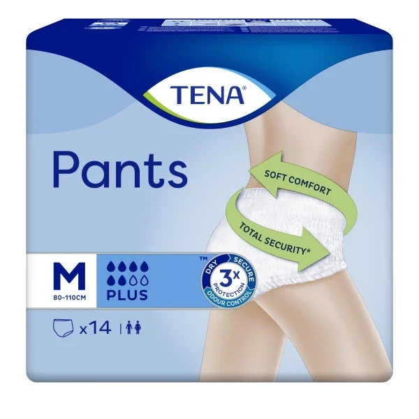 Hier sehen Sie den Artikel TENA Pants Plus M 80-110cm 14 Stk aus der Kategorie Inkontinenz Windelhosen. Dieser Artikel ist erhältlich bei pedro-shop.ch