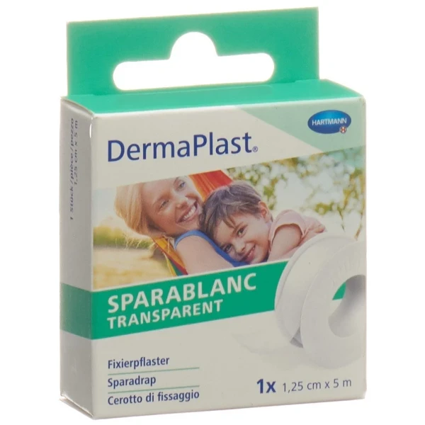 DERMAPLAST Sparablanc Transparent 1.25cmx5m weiss