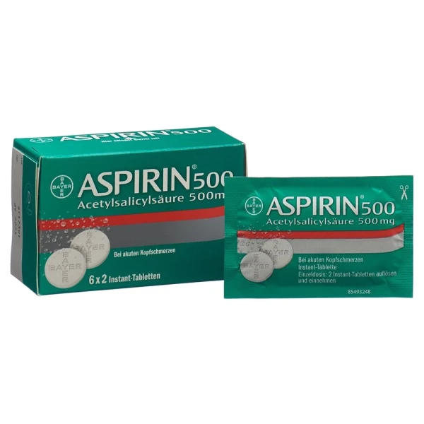 Hier sehen Sie den Artikel ASPIRIN Instant Tabl 500 mg 6 Btl 2 Stk aus der Kategorie Arzneimittel der Liste D. Dieser Artikel ist erhältlich bei pedro-shop.ch