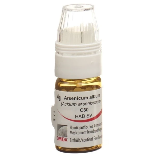 Hier sehen Sie den Artikel OMIDA Arsenicum album Glob C 30 m Dosierhilfe 4 g aus der Kategorie Homöopathische Arzneimittel. Dieser Artikel ist erhältlich bei pedro-shop.ch