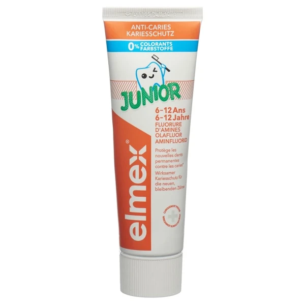 Hier sehen Sie den Artikel ELMEX JUNIOR Zahnpasta Tb 75 ml aus der Kategorie Zahnpasta/Gel/Pulver. Dieser Artikel ist erhältlich bei pedro-shop.ch