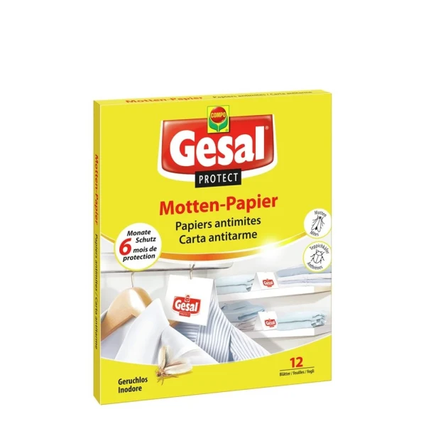 Hier sehen Sie den Artikel GESAL PROTECT Motten-Papier 12 Stk aus der Kategorie Insektizide & Zubehör. Dieser Artikel ist erhältlich bei pedro-shop.ch