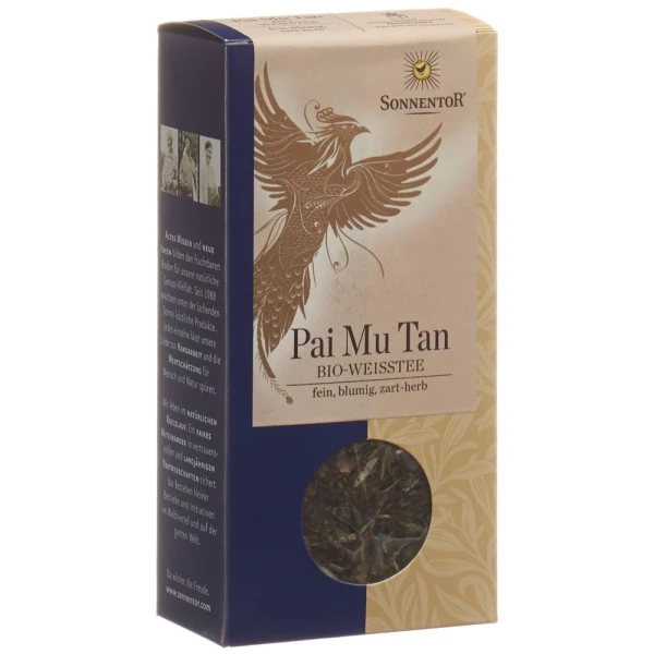 Hier sehen Sie den Artikel SONNENTOR Weisser Tee Pai Mu Tan 40 g aus der Kategorie Schwarztee/Grüntee/weisser Tee. Dieser Artikel ist erhältlich bei pedro-shop.ch