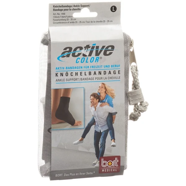 BORT ActiveColor Knöchelbandage XL +25cm schwarz