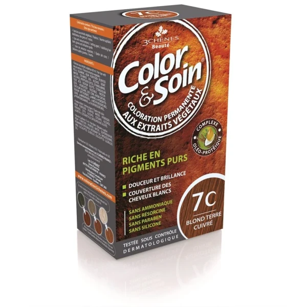 COLOR & SOIN Coloration 7C blond terre cuiv 135 ml
