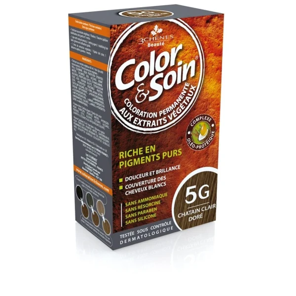 COLOR & SOIN Coloration 5G châtain cla doré 135 ml