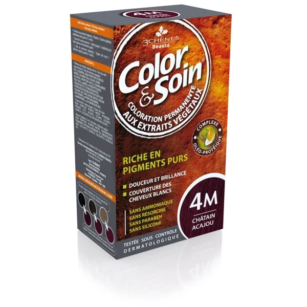 COLOR & SOIN Coloration 4M châtain acajou 135 ml