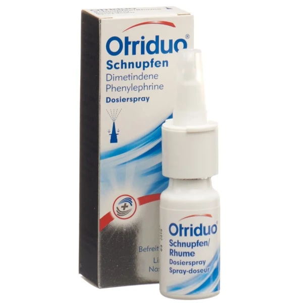 Hier sehen Sie den Artikel OTRIDUO Schnupfen Dosierspray 15 ml aus der Kategorie Arzneimittel der Liste D. Dieser Artikel ist erhältlich bei pedro-shop.ch