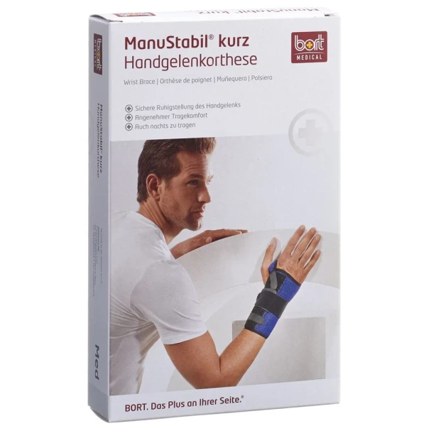 BORT MANUSTABIL Handgelenk kurz XS links schwarz