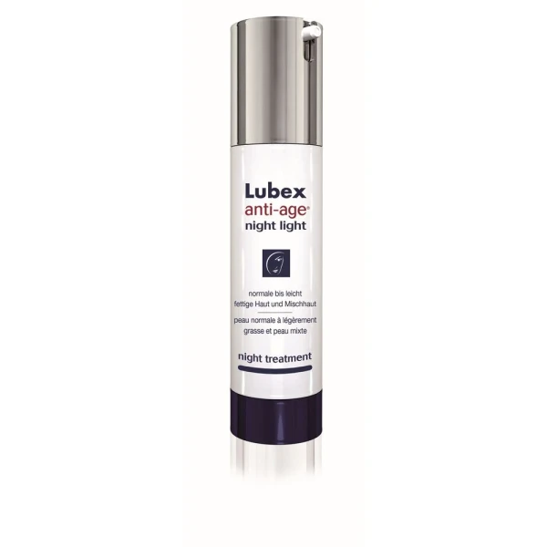 Hier sehen Sie den Artikel LUBEX ANTI-AGE Night Light Creme 50 ml aus der Kategorie Gesichts-Balsam/Creme/Gel/Öl. Dieser Artikel ist erhältlich bei pedro-shop.ch