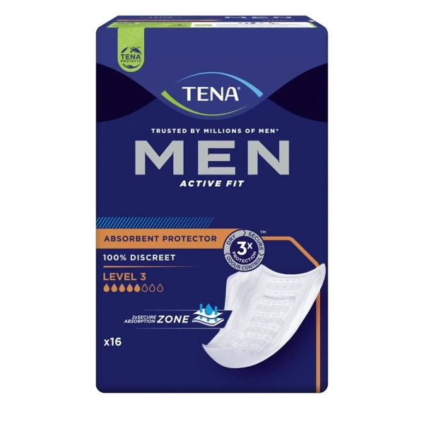 Hier sehen Sie den Artikel TENA Men Level 3 16 Stk aus der Kategorie Inkontinenz Einlagen. Dieser Artikel ist erhältlich bei pedro-shop.ch