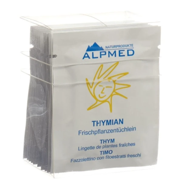 Hier sehen Sie den Artikel ALPMED Frischpflanzentüchlein Thymian 13 Stk aus der Kategorie Kosmetika für spezielle Anwendungen. Dieser Artikel ist erhältlich bei pedro-shop.ch