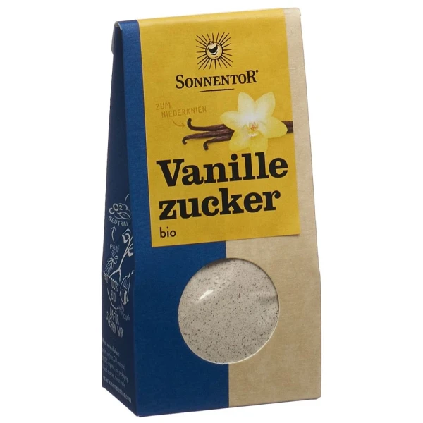 Hier sehen Sie den Artikel SONNENTOR Vanillezucker Bio 50 g aus der Kategorie Back- und Kochhilfsmittel. Dieser Artikel ist erhältlich bei pedro-shop.ch