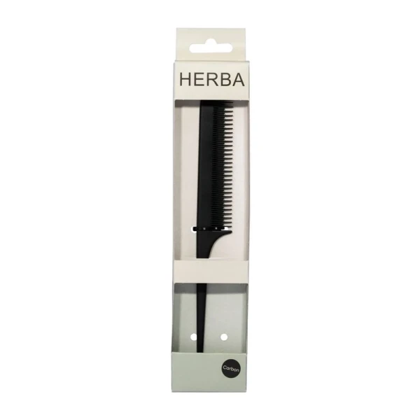 HERBA Carbon Stielkamm fein gezahnt schwarz