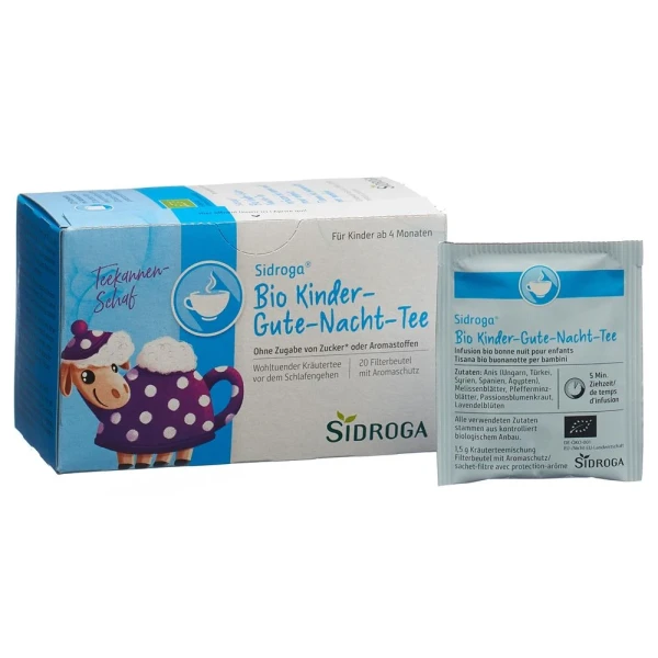 Hier sehen Sie den Artikel SIDROGA Kinder-Gute-Nacht-Tee 20 Btl 1.5 g aus der Kategorie Kindertees. Dieser Artikel ist erhältlich bei pedro-shop.ch