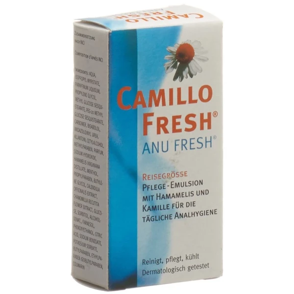 Hier sehen Sie den Artikel CAMILLO FRESH Emuls 30 ml aus der Kategorie Intim-Lotion/Spray/Seife/Pflege. Dieser Artikel ist erhältlich bei pedro-shop.ch