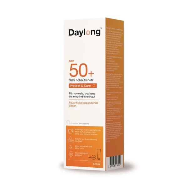 Hier sehen Sie den Artikel DAYLONG Protect&care Lotion SPF50+ Tb 100 ml aus der Kategorie Sonnenschutz. Dieser Artikel ist erhältlich bei pedro-shop.ch