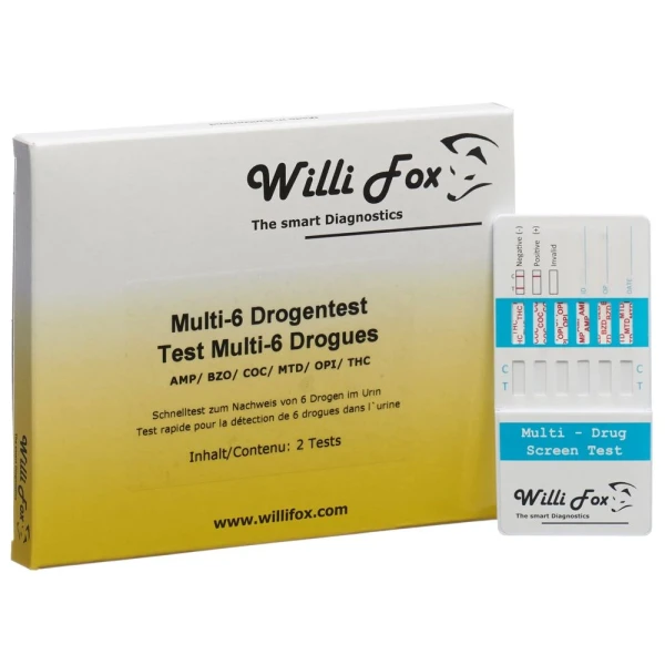 WILLI FOX Drogentest Multi 6 Drogen Urin 2 Stk