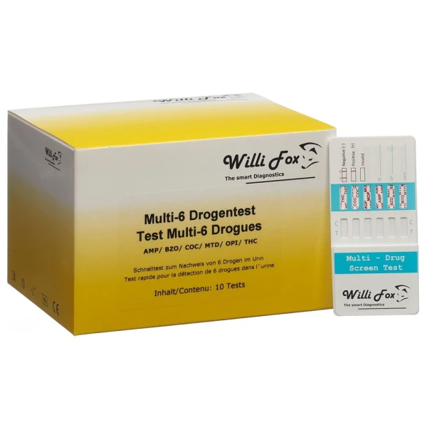 WILLI FOX Drogentest Multi 6 Drogen Urin 10 Stk