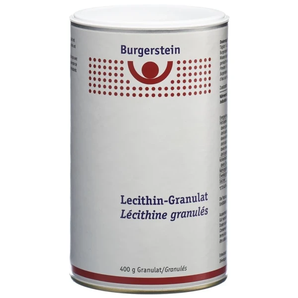 Hier sehen Sie den Artikel BURGERSTEIN Lecithin Granulat Ds 400 g aus der Kategorie Nahrungsergänzungsmittel. Dieser Artikel ist erhältlich bei pedro-shop.ch