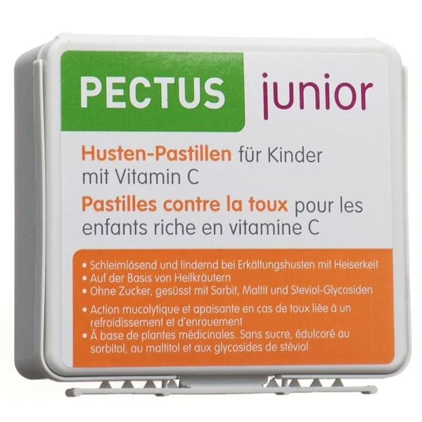 Hier sehen Sie den Artikel PECTUS Junior Hustenpastillen Kinder Vit C 24 Stk aus der Kategorie Arzneimittel der Liste E. Dieser Artikel ist erhältlich bei pedro-shop.ch