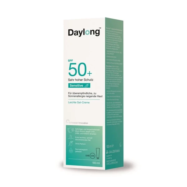 Hier sehen Sie den Artikel DAYLONG Sensitive Gel-Creme SPF50+ Tb 100 ml aus der Kategorie Sonnenschutz. Dieser Artikel ist erhältlich bei pedro-shop.ch