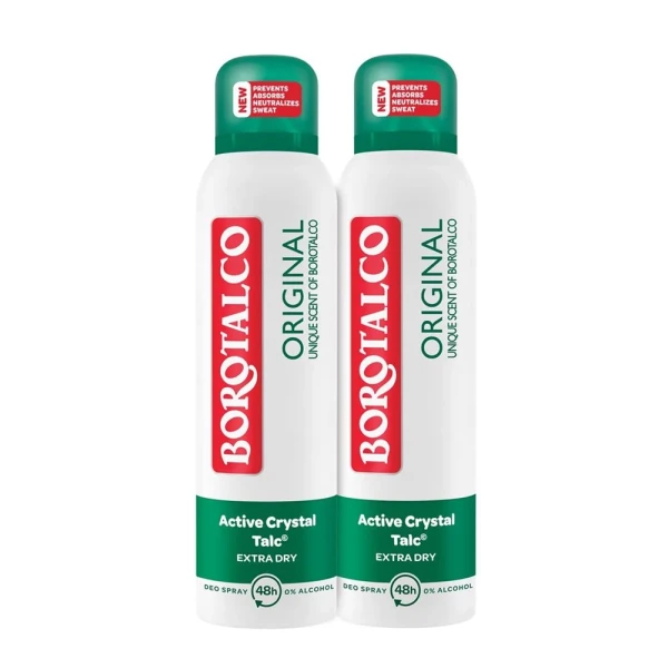 Hier sehen Sie den Artikel BOROTALCO Deo Original Spray 2 x 150 ml aus der Kategorie Deodorants Flüssige Formen. Dieser Artikel ist erhältlich bei pedro-shop.ch