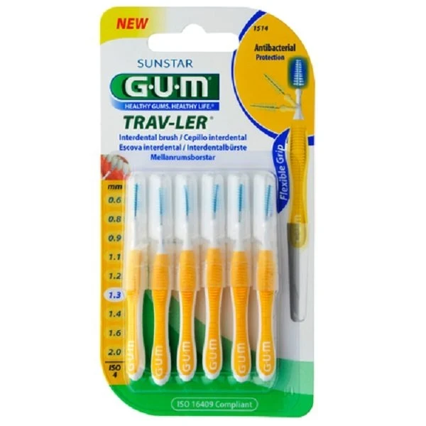 GUM Trav-Ler 1.3mm ISO4 con gelb 6 Stk
