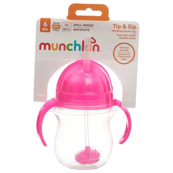 MUNCHKIN Trinkhalm Tip & Sip 207ml 6M+Click-Lock